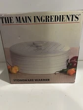 The Main Ingredients Ribbed White Trim Stoneware Warmer