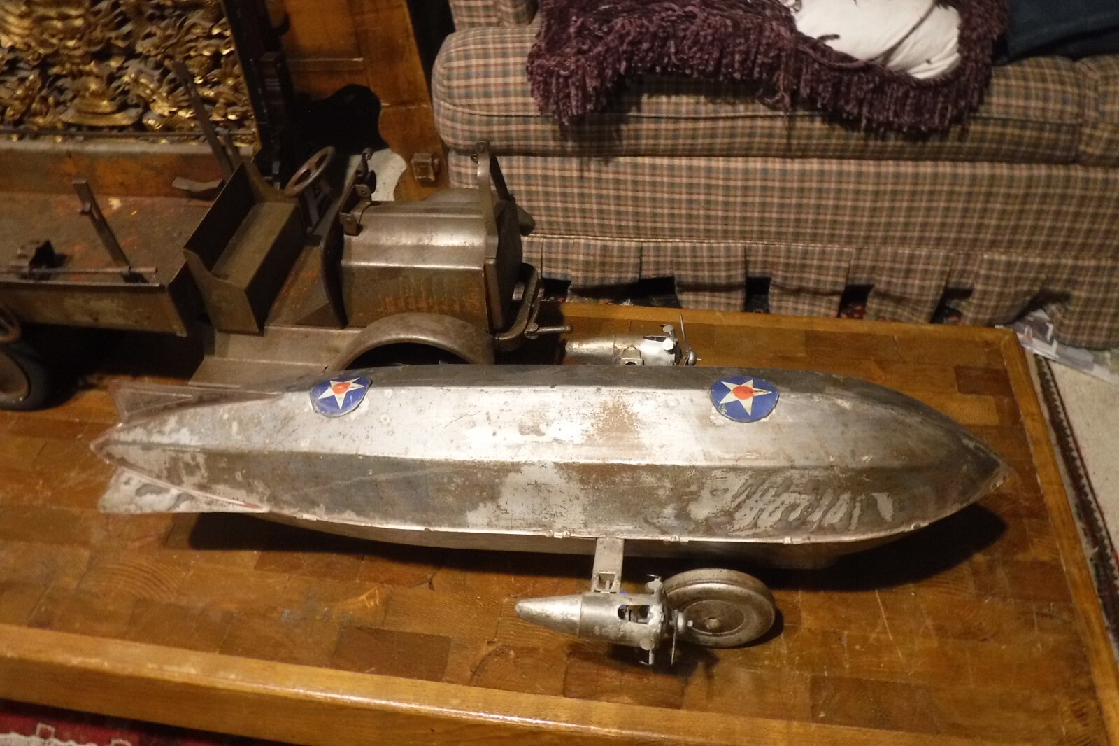 antique 1931 marx toy zeppelin rare large 28 inches long steelcraft