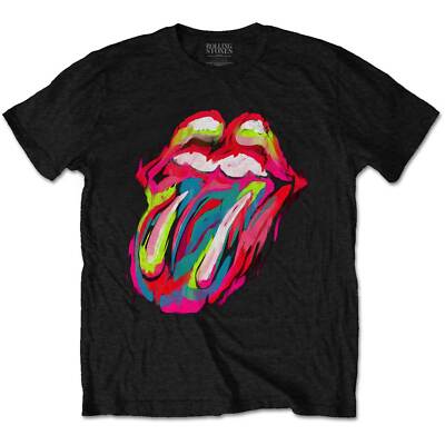The Rolling Stones 60 Brushstroke Tongue Official Merchandise T-Shirt NEU