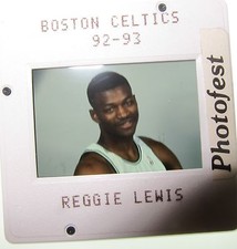 REGGIE LEWIS BOSTON CELTICS NORHEASTERN 35 RETIRED ORIGINAL SLIDE 9