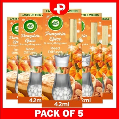 Air Wick Reed Diffuser Ätherische Öle Lufterfrischer Pumpkin Spice 42ml 5er Pack
