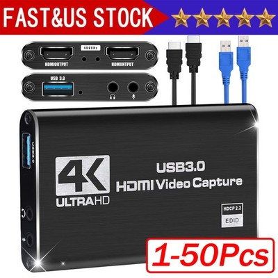 4K Audio Video Capture Card USB 3.0 HDMI Video Capture Device HD Recording Lot