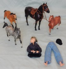 Collect of 4 Vintage Breyer Horses, Rider, and Tackle Lot