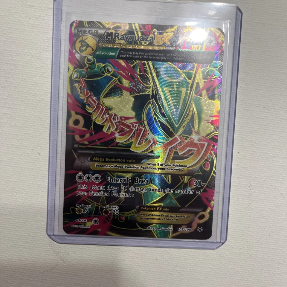 ¡¡COMO NUEVO!! Juego de cartas coleccionables Pokémon Mega Rayquaza Full Art EX 105/108 XY Roaring Skies Foto 2 de 4