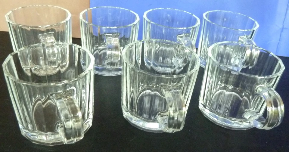 Набор из 7 Bormioli Vitrosax Италия эспрессо Demitasse стеклянная чашка/блюдце 3-4 унц - Изображение 3 из 4