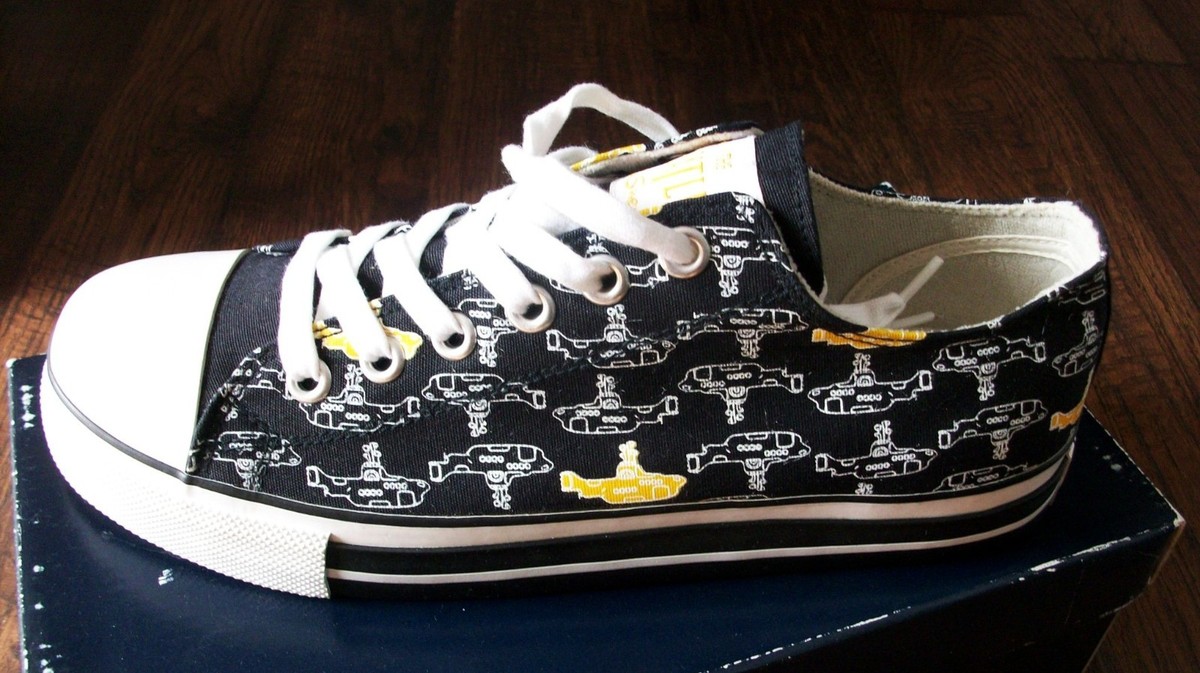 Ben Sherman x Beatles yellow and cream laceup ankle casual sneakers 12 BSMGLASV_164_P1 main image 4