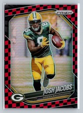 Josh Jacobs [Black Red Checker] #188 2025 Panini Prizm