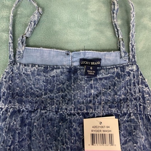 Little Girl Romper Playsuit Ryder Wash Denim Blue Textured Little Girl 6 - Picture 7 of 8