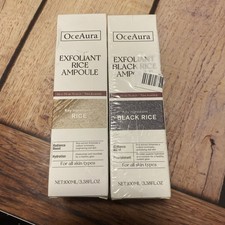 OceAura 2 Pack Exfoliant Black Rice Ampoule & Exfoliant Rice Ampoule 3.38oz Each