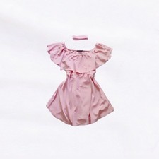 Boohoo Pink Off The Shoulder Ruffle Flounce Fit And Flare Choker Dress Size 10