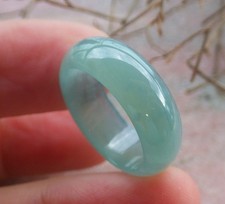 Video Certified Icy Green Natural A JADE Jadeite Circle RING USA. 6.25 206507