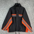 Vintage Nautica Competition Jacket Men's Large Black Orange Gray 90s Sailing Y2K