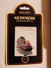 seltener K&uuml;hlschrankmagnet Magnet K&uuml;hlschrank GUINNESS  Boot Angler Schiff Fisch