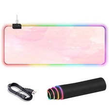 RGB Large Gaming Mouse Pad, Extended Mouse Pad with 12 Lighting Effects, Wate...