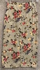 Vintage Orvis Womens Size 10 Floral Print Cotton Skirt Pockets Buttons USA