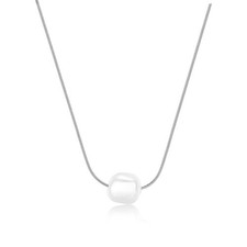 Regalo Compleanno Ragazza Collana Perla Bianca Acciaio Sagapo SWI39