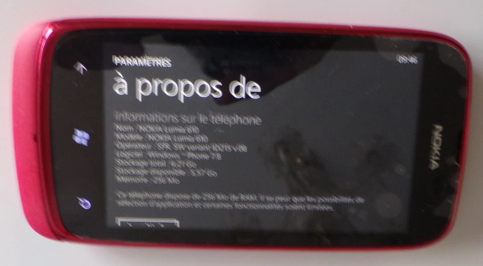 NOKIA LUMIA 610 Rose sur tous les réseaux origine SFR - Photo 4/4