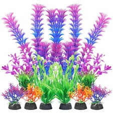 Artificial Fish Tank Plants, Aquarium Decorations, Purple Plastic Accessories...