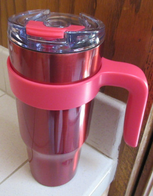 PRIMULA  30 OZ. STAINLESS STEEL TUMBLER w/STRAW & REMOVABLE HANDLE ~NEW~