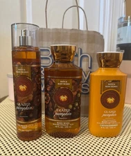 Bath & Body Works Pumpkin Glazed Body Mist Body Wash & Body Lotion Set of 3 