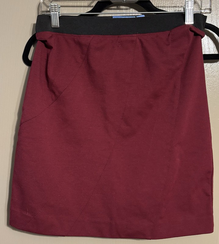 Women's Simply Vera Vera Wang Burgundy Maroon Skirt Pull One Above Knee Size S 
