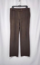 Talbots Pants Womens 12L Brown Signature Dress Trousers Career Straight Career