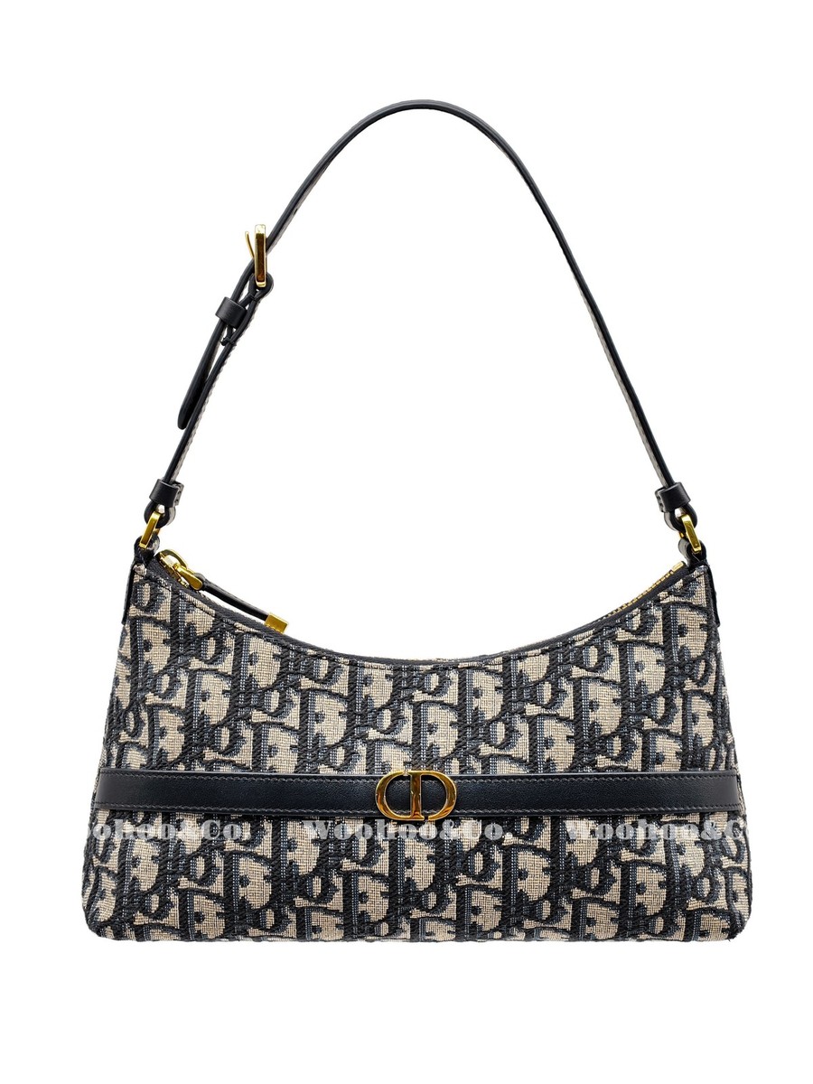 Christian Dior 30 Montaigne Cigale Mini Bag Blue Oblique Jacquard