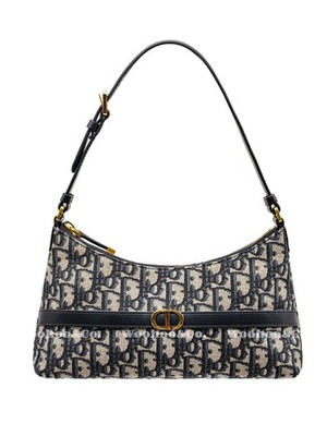 Christian Dior 30 Montaigne Cigale Mini Bag Blue Oblique Jacquard