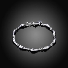 Sterling Silver 925 bracelet Drop cute chain women fashion charm jewelry wedding