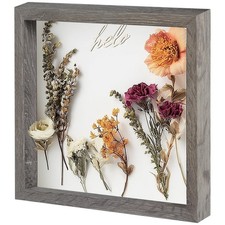 Muzilife 12x12 Shadow Box Picture Frame with Linen Board Deep Wood Glass Disp...