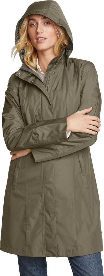 $149 EDDIE BAUER Women's Girl on the Go Trench Coat 2X Green - Image 2 of 4