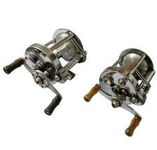 (2) Vintage Pflueger Akron model 1893L and 1894L Casting Reels *Nice!  USA