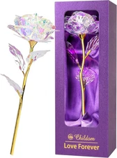 Childom Birthday Gifts for Women,Christmas Rose Gifts for Her Mom,Rainbow Rose P