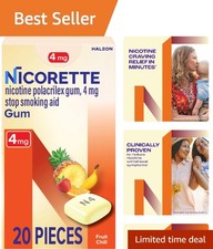 Nicorette 4 mg Nicotine Gum to Help Quit Smoking - Fruit Chill Flavored Stop Smo