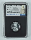 1943 Lincoln Wheat Cent Original Bag Fragment MS66 NGC *4720