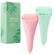 2 Pack Ice Roller for Face and Body Massage, Facial Skin Green pink