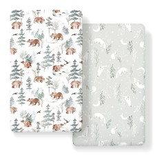 GRSSDER 2-Pack Ultra Soft Stretchy Jersey Knit Fitted Crib Sheets for Boys an...