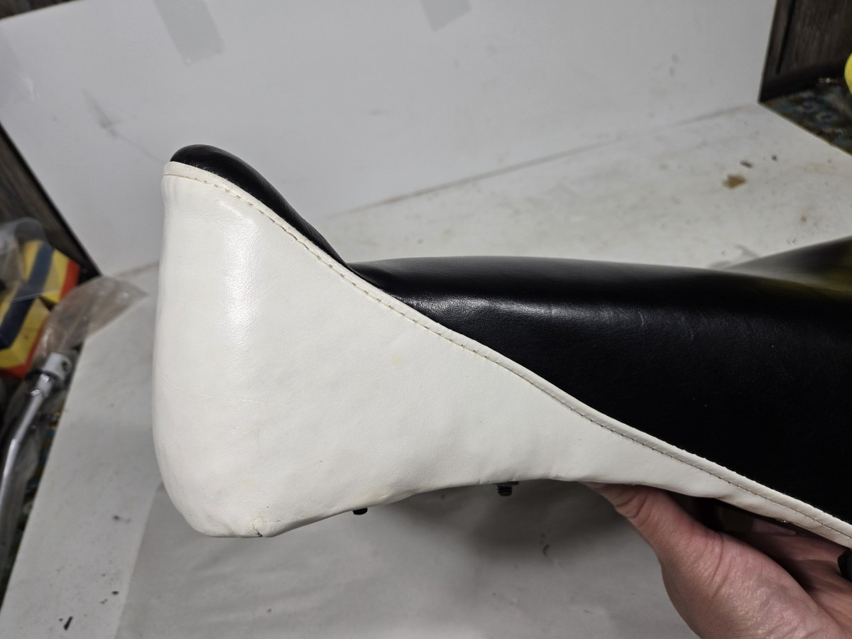 NOS Black and White Bates Style Desert TT Seat, Triumph BSA | eBay