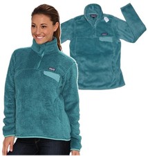 PATAGONIA Womens XS Jade RE-TOOL SNAP-T FLEECE PULLOVER Sweater Mock Neck