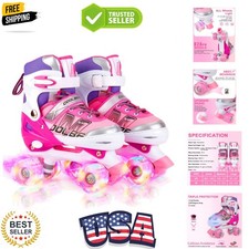 Adjustable Roller Skates for Girls and Women, All 8 Wheels of Girl's Skates S...