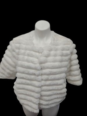 Women's La Fiorentina Faux Fur  Coat  Shortsleeve  One Size Ivory