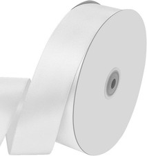1-1/2" Wide x 100 Yards Single Faced Satin Ribbon - 1-1/2" x 100 Yards White