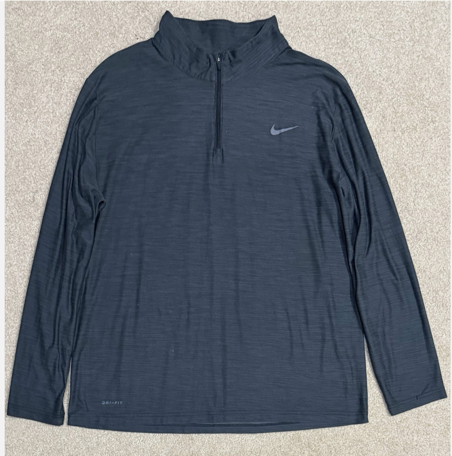 Nike Dri-FIT Men’s XL 1/4 Zip Long Sleeve Running Training Pullover Gray Black thumbnail 9