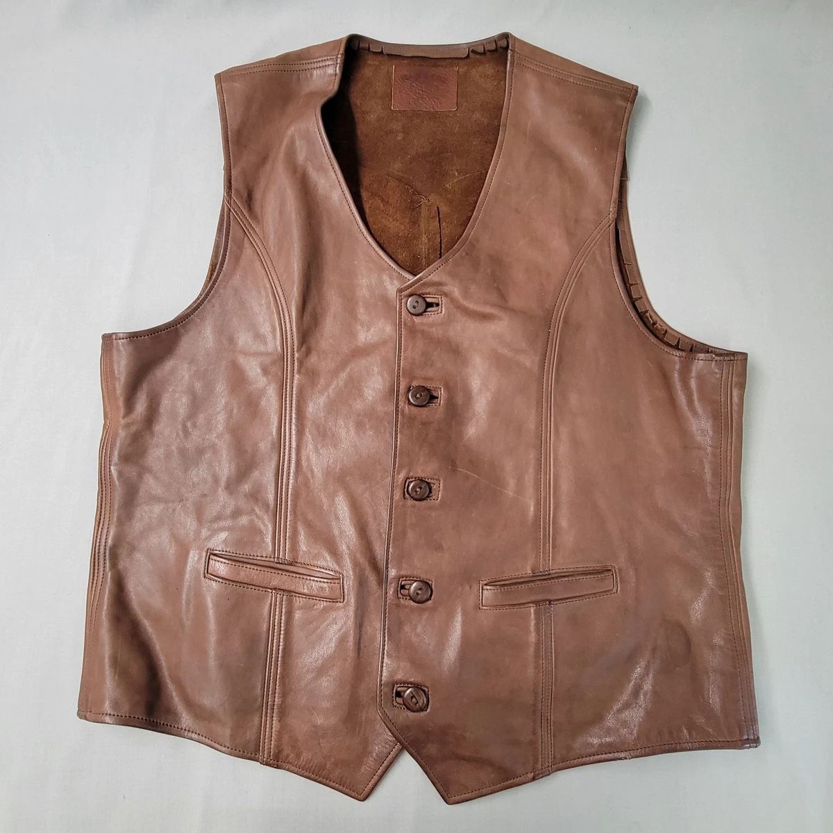 Leather 1970s Vintage Vests for Men for sale | eBay