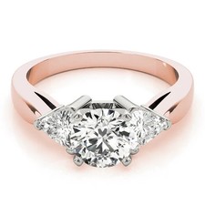 Round Cut 1.65 Ct White Diamond Lab-Created Prong Wedding Ring 14K Rose Gold FN