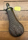 Antique Powder Flask 1860s Engraved Basket Weave Design MARKED James Dixon&Sons