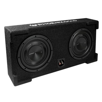 Phoenix Gold ZX28PBS 8 Zoll Slim Passiv Subwoofer Dual Box 150W RMS Dual 2 Ohm