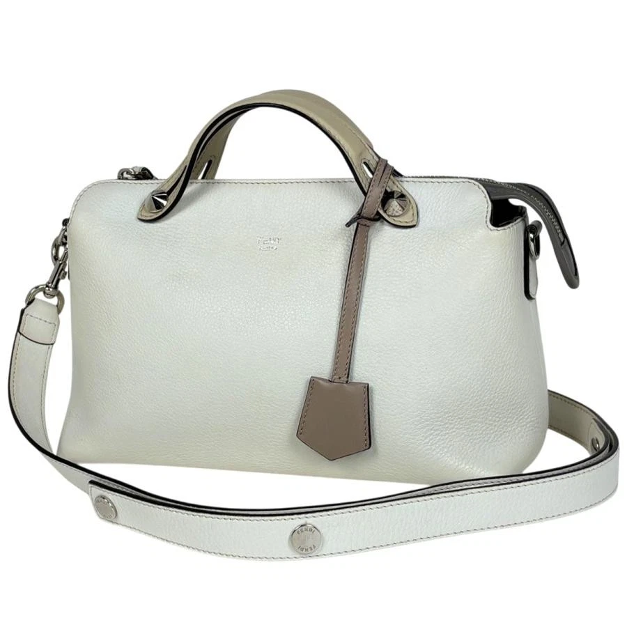 Fendi — Fendi By the Way Medium Leather Ivory Beige Handbag 8BL124 #BS1789