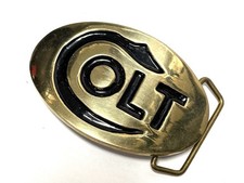 Vintage Colt Firearms Solid Brass Belt Buckle Number 746 Collectible