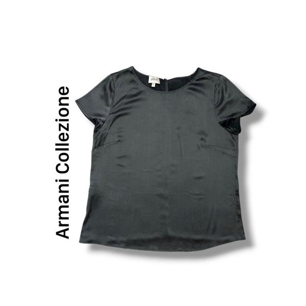 Women Armani Collezioni Shirt Grey Silk 40 / L /